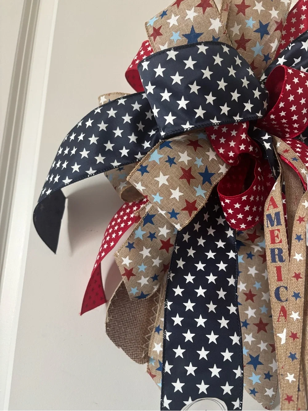 Hand Crafted 250th Americana Bow Patriotic Mailbox Star Wreath DIY Final Sale
